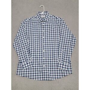 Mizzen+Main Shirt Mens XL Blue Pink Gingham Classic Performance Stretch Check